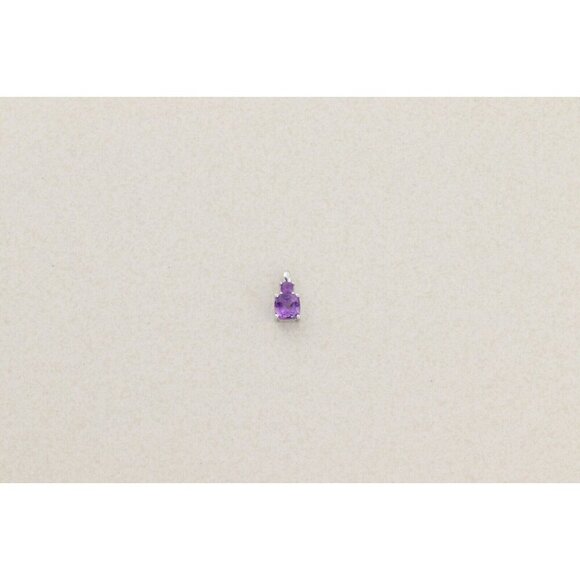 Pendant Only 10k White Gold Natural Purple Amethyst Pendant - Picture 7 of 7